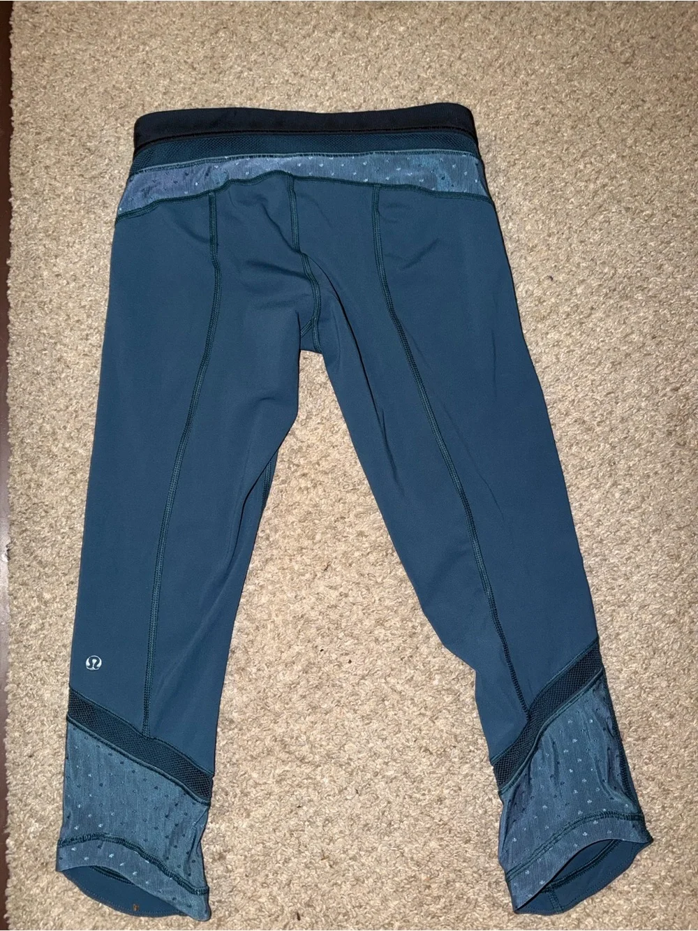 Lululemon Just Breathe Crop 21” Leggings Alberta Lake Blue Teal - Black Size 4